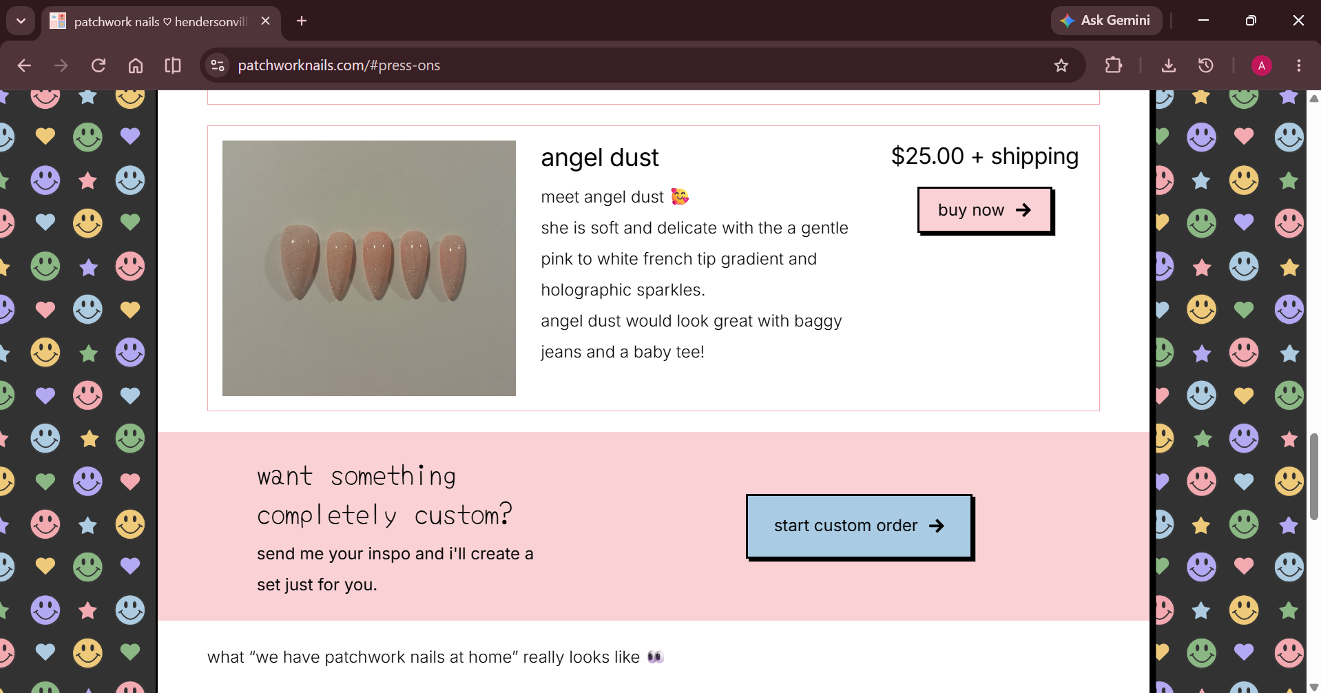 angel dust press-on design from the existing store screenshot